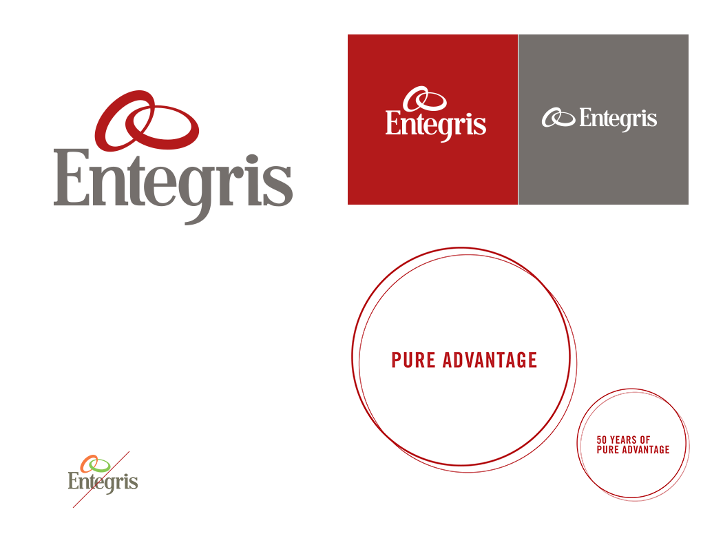 New red and grey Entegris logo